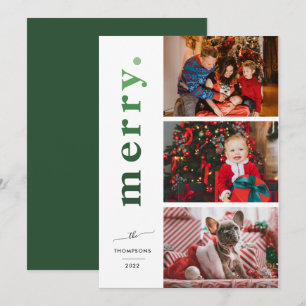 Cartes Pour Fêtes Annuelles Joyeux Ombre vert photo moderne