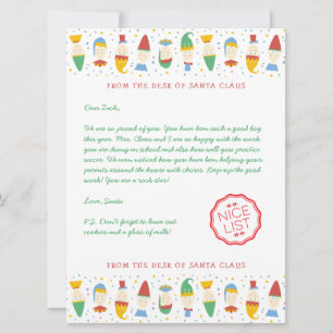 Cartes Pour Fêtes Annuelles Joyeux Onze Holiday Letter de Santa
