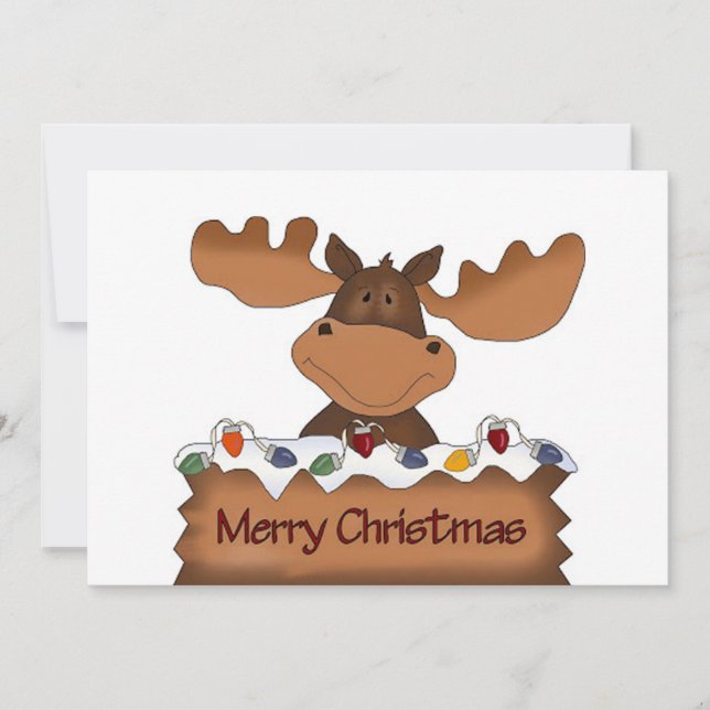 Cartes Pour Fêtes Annuelles Joyeux orignal de Noël (Devant)