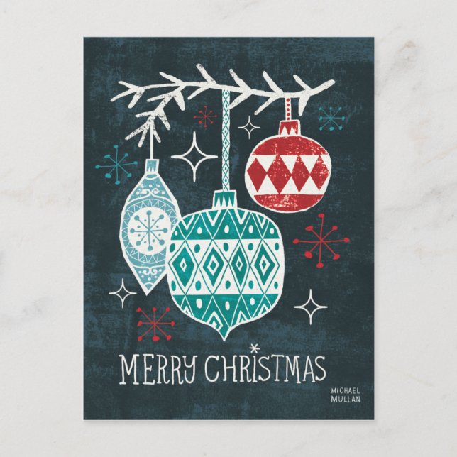 Cartes Pour Fêtes Annuelles Joyeux ornements Christmastime (Devant)