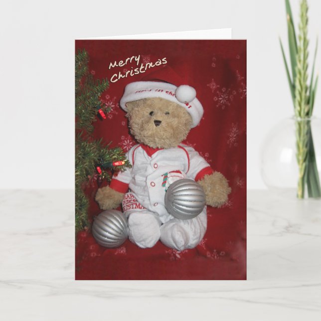 Cartes Pour Fêtes Annuelles Joyeux Ours de Noël (Devant)