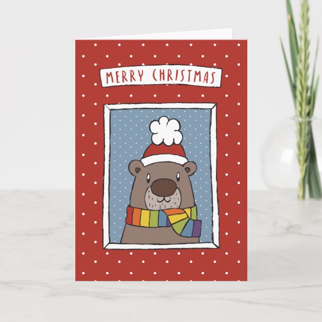Cartes Pour Fêtes Annuelles Joyeux Ours de Noël. (Devant)