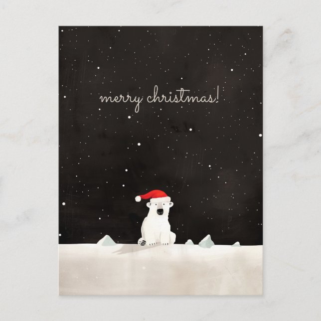Cartes Pour Fêtes Annuelles Joyeux Ours Polaire De Noël ! (Devant)