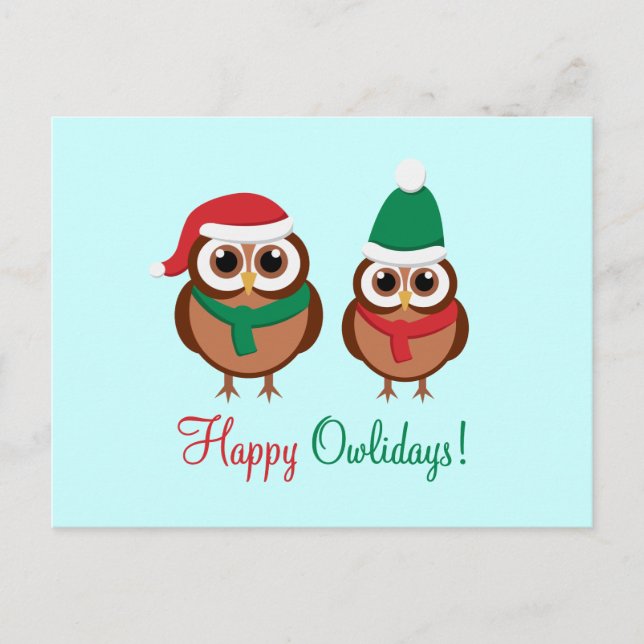 Cartes Pour Fêtes Annuelles Joyeux Owlidays (Devant)