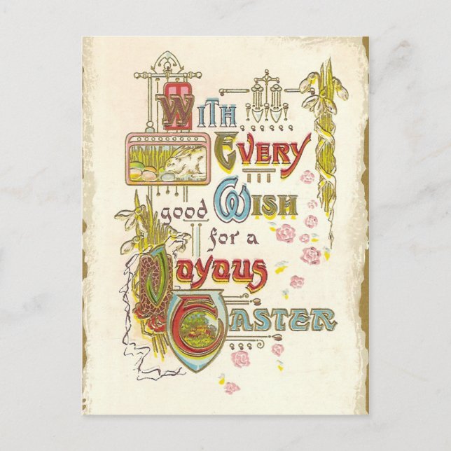 Cartes Pour Fêtes Annuelles Joyeux Pâques (Devant)