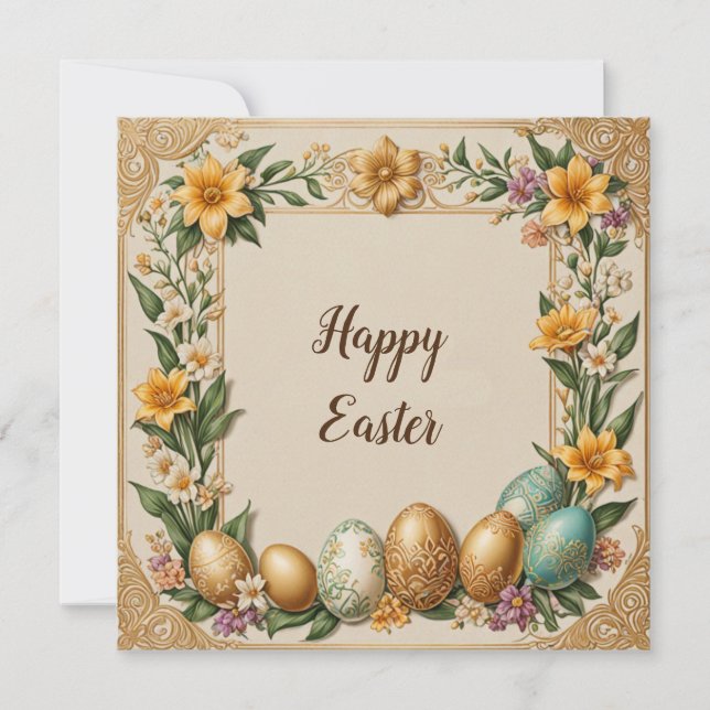 Cartes Pour Fêtes Annuelles Joyeux Pâques (Devant)