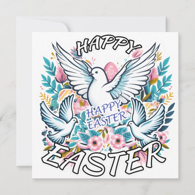 Cartes Pour Fêtes Annuelles Joyeux Pâques (Devant)