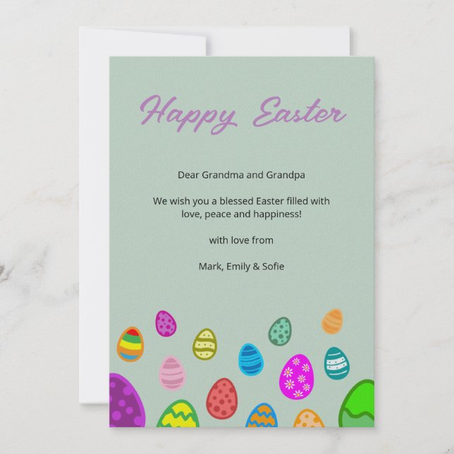 Cartes Pour Fêtes Annuelles Joyeux Pâques (Devant)