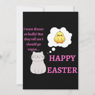 Cartes Pour Fêtes Annuelles Joyeux Pâques amateurs de chats et végétaliens - C