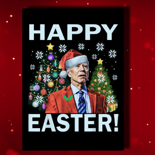 Cartes Pour Fêtes Annuelles Joyeux Pâques drôle Joe Biden Père Noël Noël