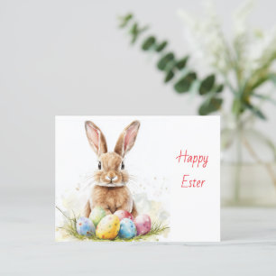 Cartes Pour Fêtes Annuelles Joyeux Pâques - Drôle lapin avec Oeuf délice