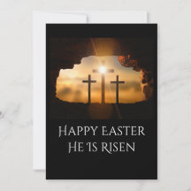 Joyeux Pâques Il est ressuscité Trois Croix