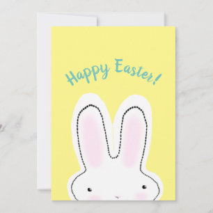 Cartes Pour Fêtes Annuelles Joyeux Pâques Joyeux Printemps jaune mignon lapin 