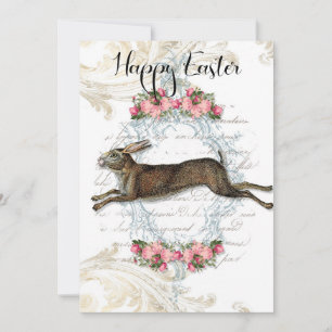 Cartes Pour Fêtes Annuelles Joyeux Pâques, Lapin Français, Vintage, Shabby