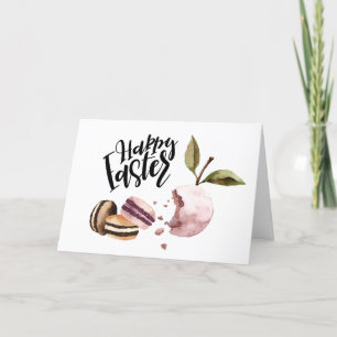 Cartes Pour Fêtes Annuelles Joyeux Pâques Macarons et fruits Printemps minim