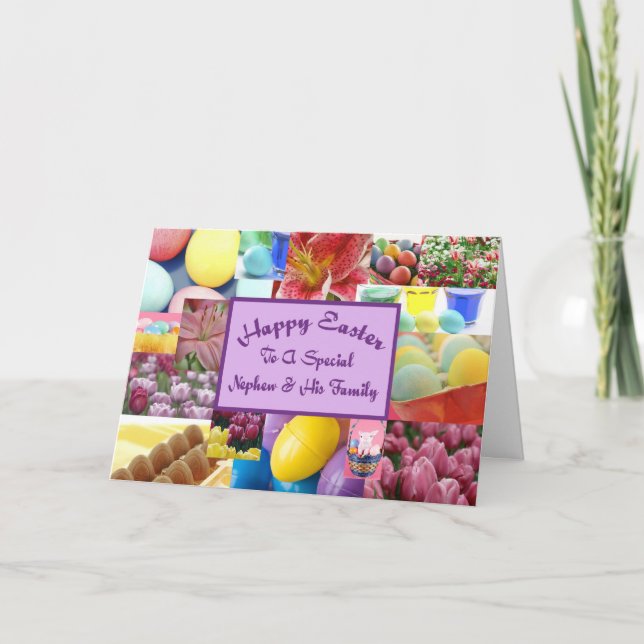 Cartes Pour Fêtes Annuelles Joyeux Pâques Nephew et sa famille (Devant)