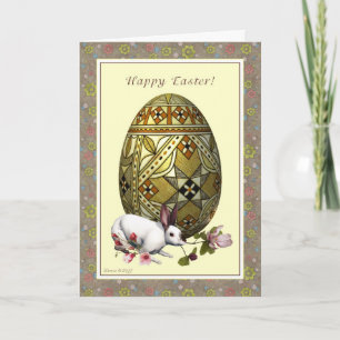 Cartes Pour Fêtes Annuelles Joyeux Pâques - Oeuf et lapin