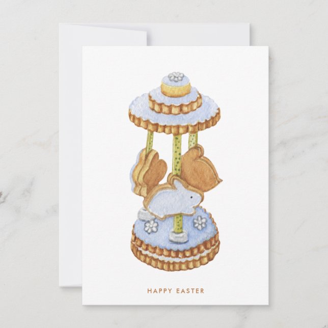 Cartes Pour Fêtes Annuelles Joyeux Pâques Pâques Carrousel de biscuits (Devant)