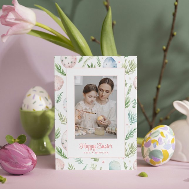 Cartes Pour Fêtes Annuelles Joyeux Pâques | Photo et nom personnalisés | Botan (Créateur téléchargé)