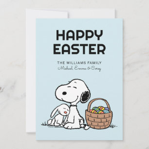 Cartes Pour Fêtes Annuelles Joyeux Pâques   Snoopy & Le Lapin De Pâques