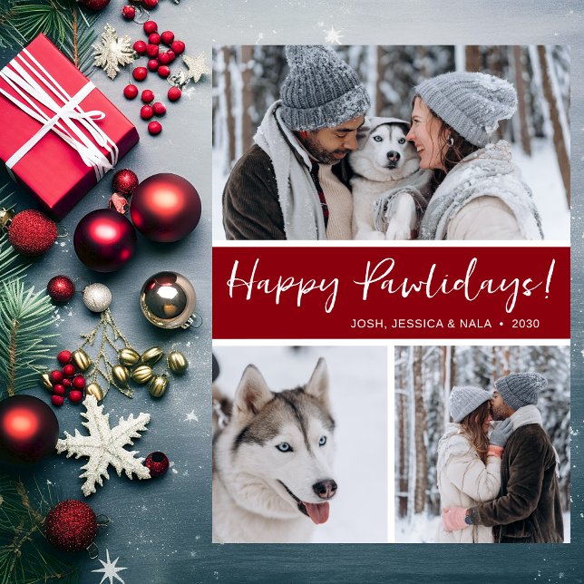Cartes Pour Fêtes Annuelles Joyeux Pawlidays 3 Photo (Créateur téléchargé)