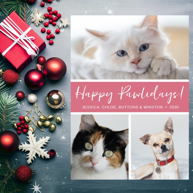 Cartes Pour Fêtes Annuelles Joyeux Pawlidays 3 Photo (Créateur téléchargé)