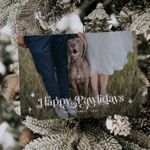 Cartes Pour Fêtes Annuelles Joyeux Pawlidays Chien Horizontal Photo Noël