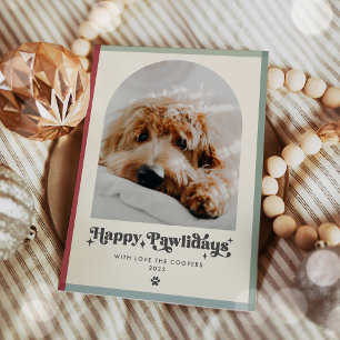 Cartes Pour Fêtes Annuelles Joyeux Pawlidays Chien Photo Drôle Noël