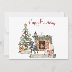 Cartes Pour Fêtes Annuelles Joyeux Pawlidays Conception Chien - Grand Danse