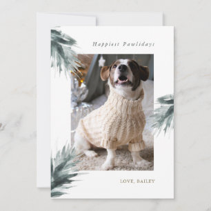 Cartes Pour Fêtes Annuelles Joyeux Pawlidays de la photo de chien Noël