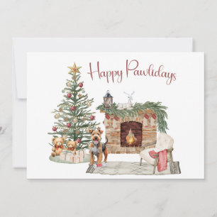 Cartes Pour Fêtes Annuelles Joyeux Pawlidays Design Airedale