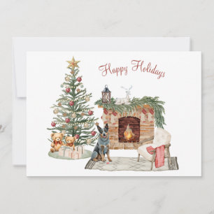 Cartes Pour Fêtes Annuelles Joyeux Pawlidays Design de Chien- Bouvier Australi