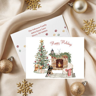 Cartes Pour Fêtes Annuelles Joyeux Pawlidays Design de Chien- Briard