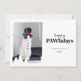 Cartes Pour Fêtes Annuelles Joyeux Pawlidays Fun Pet Photo Snowman