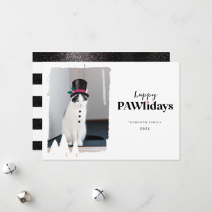 Cartes Pour Fêtes Annuelles Joyeux Pawlidays Fun Pet Photo Snowman