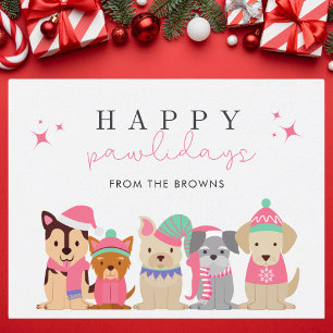 Cartes Pour Fêtes Annuelles Joyeux Pawlidays Mignonne Chien Noël