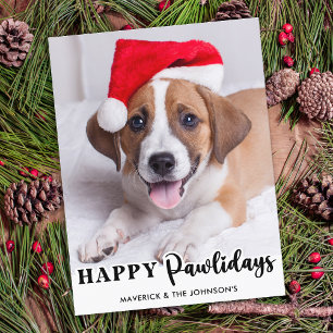 Cartes Pour Fêtes Annuelles Joyeux Pawlidays Personnalisé Cute Pet Chien Photo