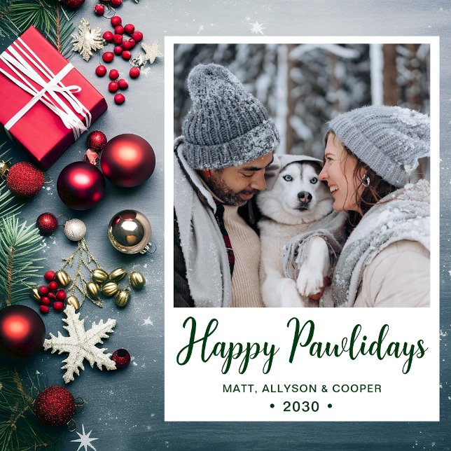Cartes Pour Fêtes Annuelles Joyeux Pawlidays Photo (Créateur téléchargé)