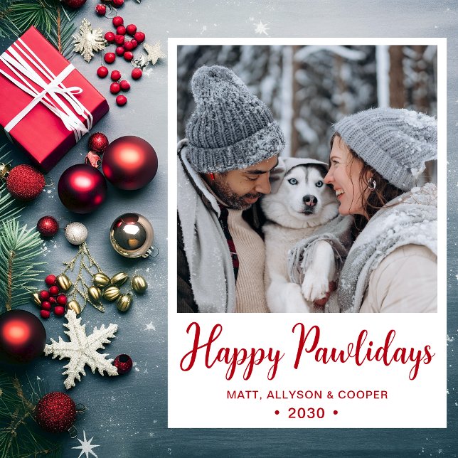 Cartes Pour Fêtes Annuelles Joyeux Pawlidays Photo (Créateur téléchargé)