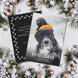 Cartes Pour Fêtes Annuelles Joyeux Pawlidays Photo de chien Noël