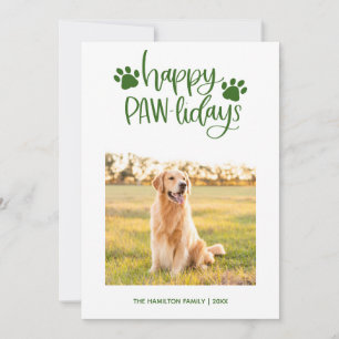 Cartes Pour Fêtes Annuelles Joyeux Pawlidays   Simple Chien Photo Noël