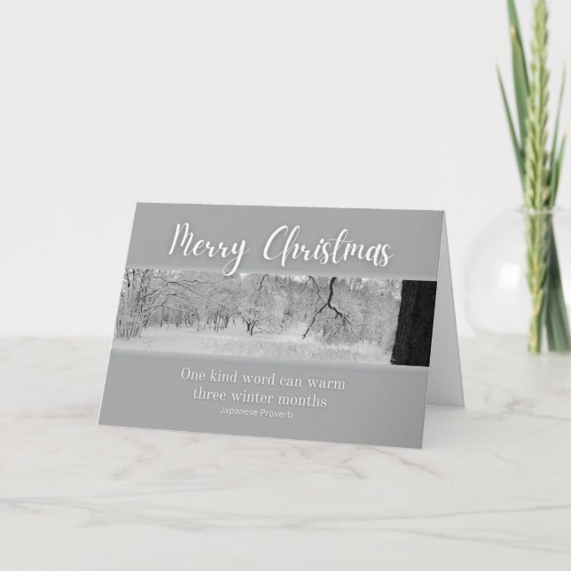 Cartes Pour Fêtes Annuelles Joyeux paysage hivernal de Noël avec devis (Devant)