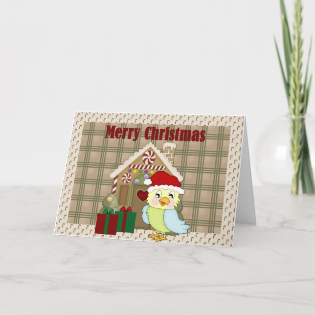 Cartes Pour Fêtes Annuelles Joyeux perroquet de Noël (Devant)