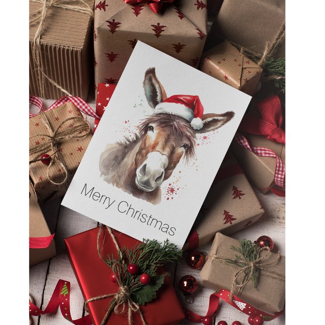 Cartes Pour Fêtes Annuelles Joyeux petit âne de Noël, coutume (Créateur téléchargé)