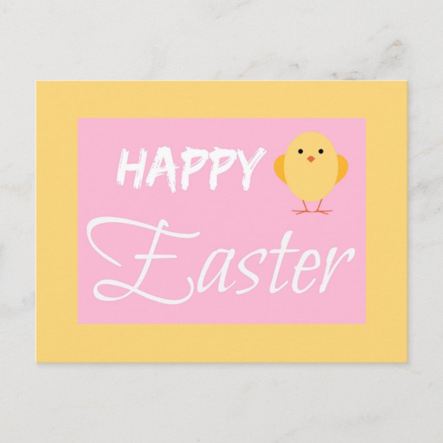 Cartes Pour Fêtes Annuelles Joyeux Petit Chick Jaune de Pâques (Devant)