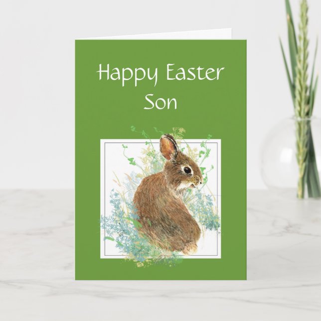 Cartes Pour Fêtes Annuelles Joyeux petit lapin de Pâques (Devant)