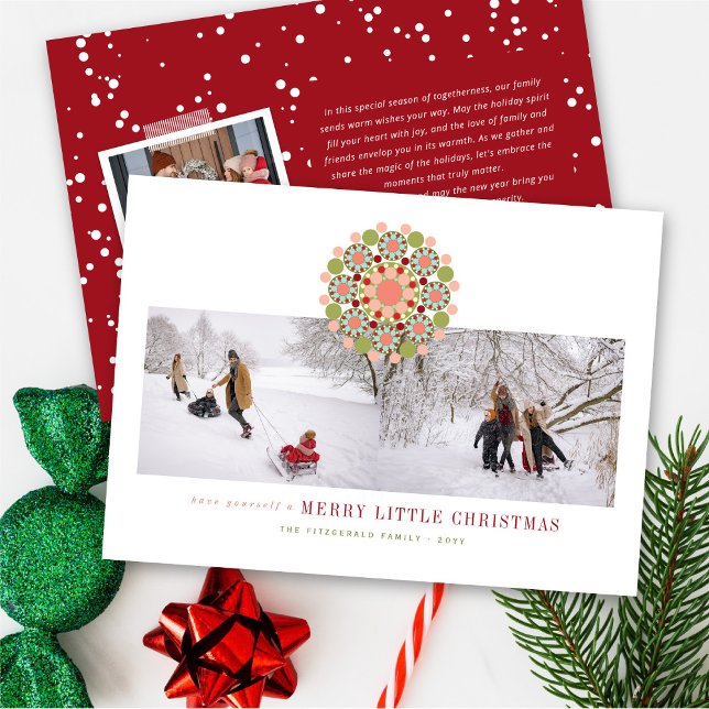 Cartes Pour Fêtes Annuelles Joyeux petit Noël Chic Festive Flower 2 Photo (Créateur téléchargé)