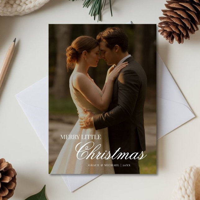 Cartes Pour Fêtes Annuelles Joyeux Petit Noël Cosy Couple Salutation (Créateur téléchargé)