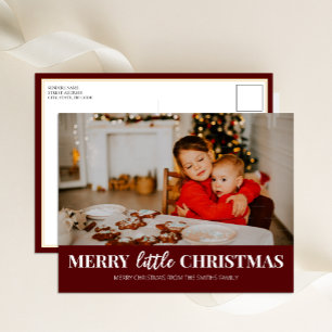 Cartes Pour Fêtes Annuelles Joyeux petit Noël Rouge moderne Script photo
