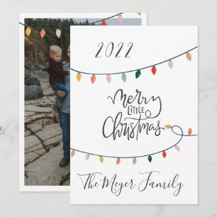 Cartes Pour Fêtes Annuelles Joyeux petit Noël String de lumières Photo
